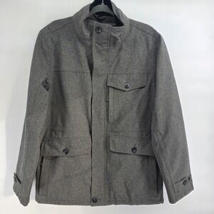 LL Bean Men's Gray Field Jacket Utility Style Water Resistant Size L